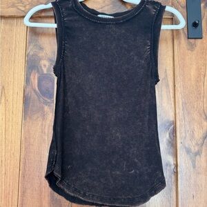 Zenana Black Acid Wash Tank Top
